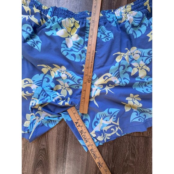 COLUMBIA MENS PLUSSIZE XXL 6L SWIM TRUNK FLORAL SHORT HAWAIIAN ADJUSTABLE POCKET - Picture 8 of 9